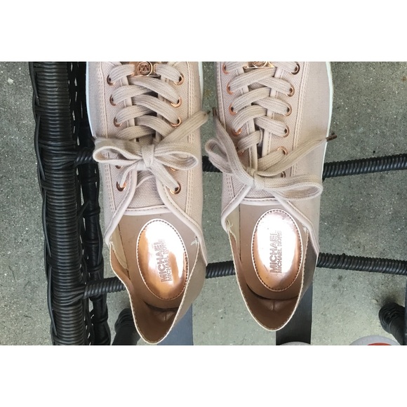 MK Kristy Slides Lace up Casual Shoes.EUC Mauve Pink with Copper accents. - Picture 2 of 4